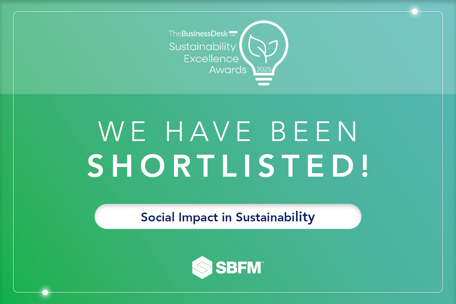 Yorskhire Sustainability Awards Shortlist - SBFM